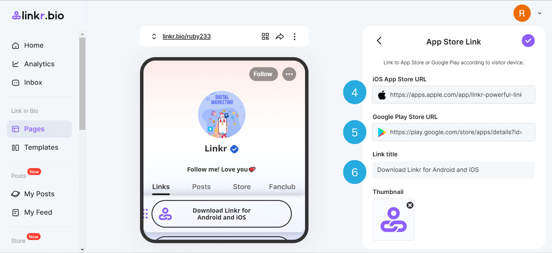 Add App Store Link on Your Linkr Page