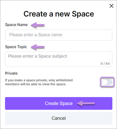 Create Fanclub space