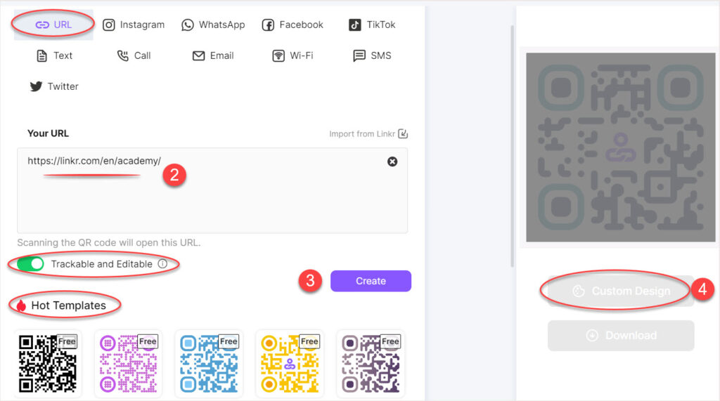 How to make a QR code free using Linkr