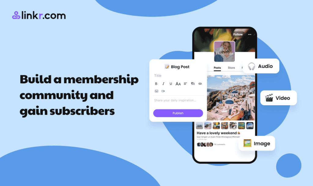 Linkr Posts is a great tiered membership platform
