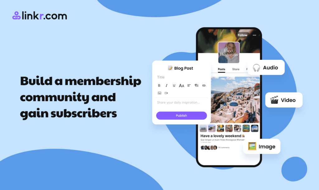 Linkr Posts é uma ótima plataforma de adesão em camadas que permite que você ofereça aos seus fãs benefícios de membro para aumentar seu negócio de criador GRATUITAMENTE. 